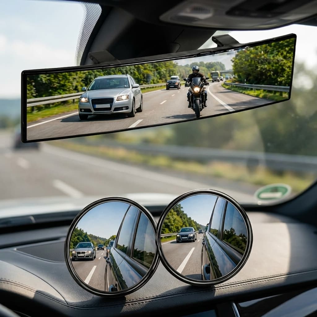 Retrovisor Panorâmico Interno 30,5cm  Cinoy Ou Espelho Auxiliar Convexo 5cm Ponto Cego Universal