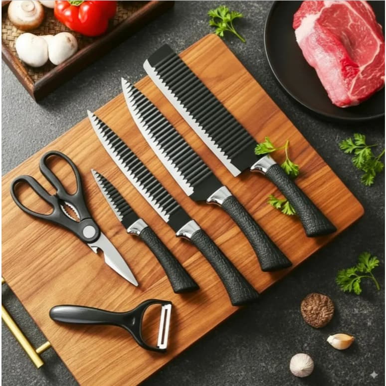 Kit Jogo De 6 Facas Do Chef Master Profissional