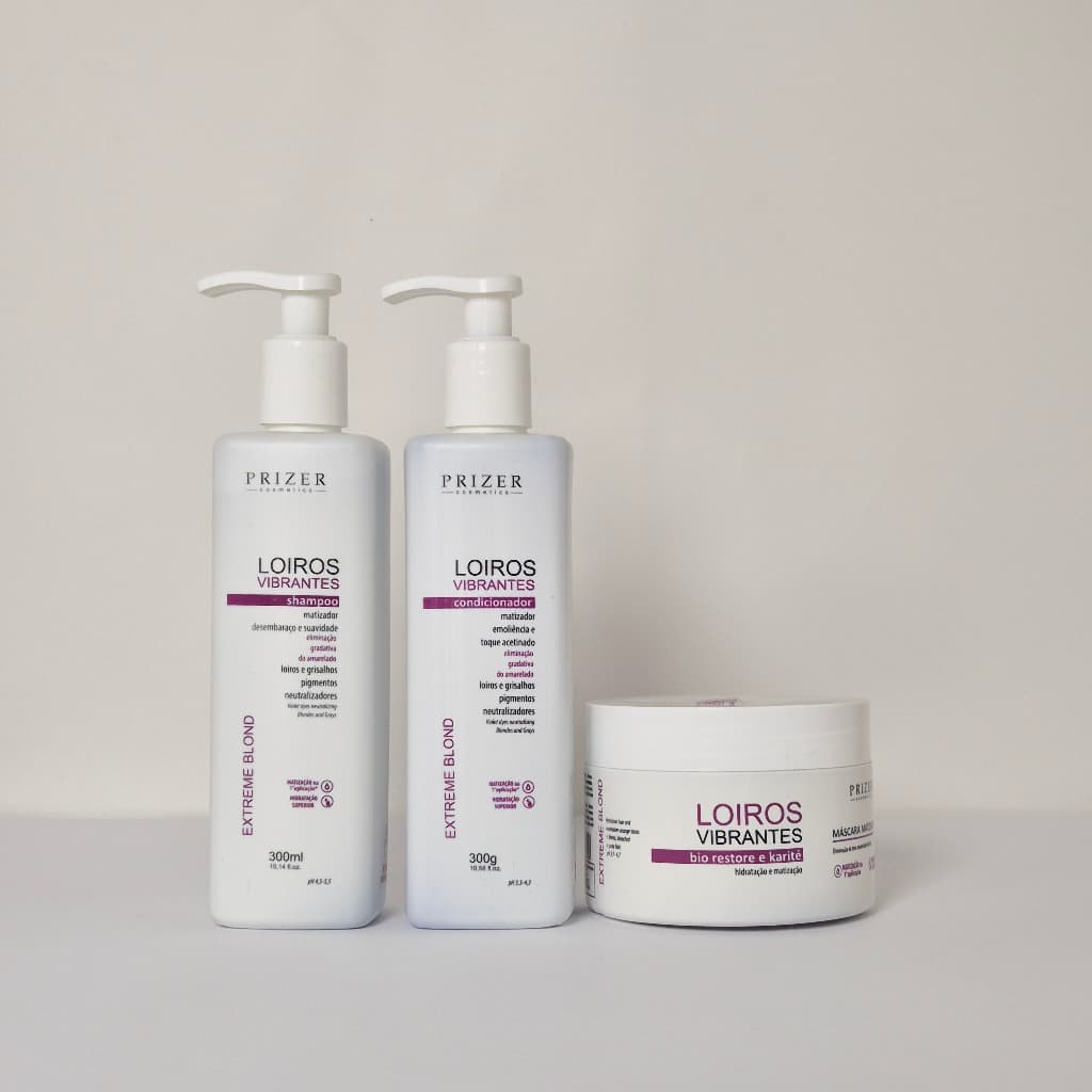 Loiros Vibrantes Matizador Tratamento Shampoo 300ml Condicionador 300g Máscara 250g