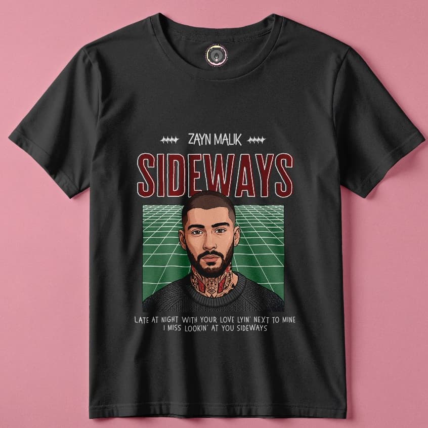 Camisa Algodão Zayn Malik Konnakol Die For You FanArt Personalizada One Direction Mind Of Mine Icarus Fall