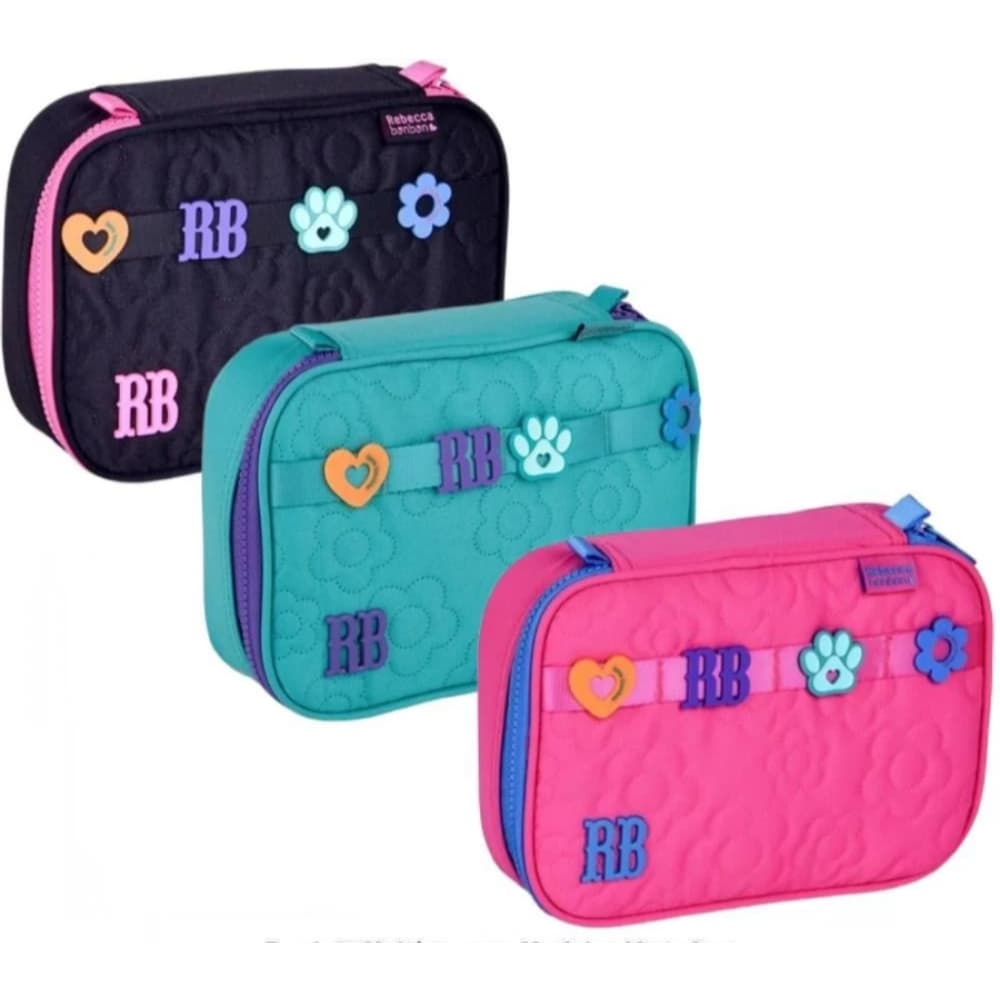 Estojo Escolar Box Rebecca Bonbon 36 Pens Original Clio RB26234 Feminino Juvenil Zíper Tratorado