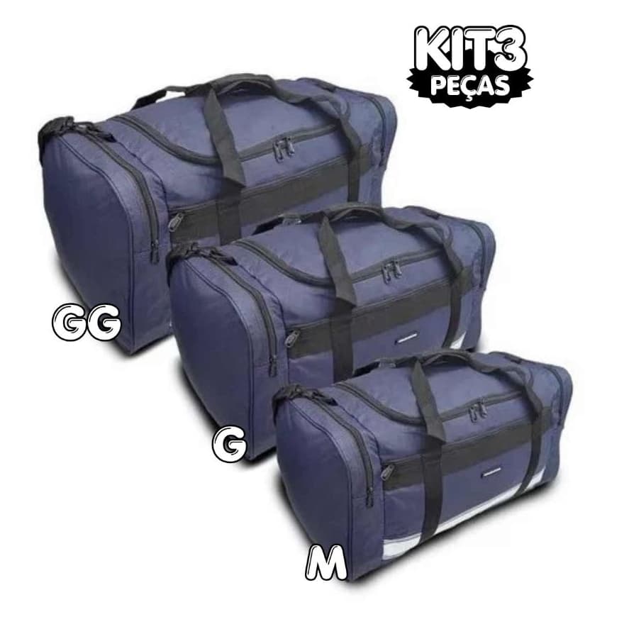 Bolsas de Viagem Kit com 3 Peças M, G e GG Bolsa importada Nylon 100% Poliéster