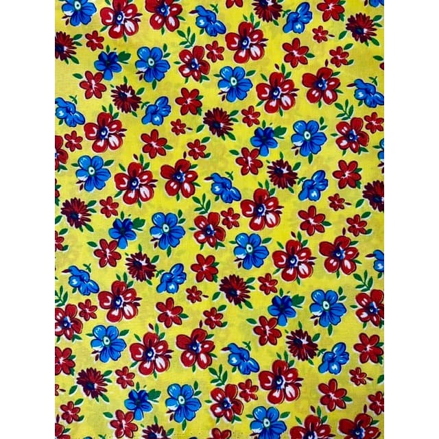 Tecido Chitão Floral Minimalista - 100% Poliester - Para festa juninas, roupas, decoração, e artesanato,.
