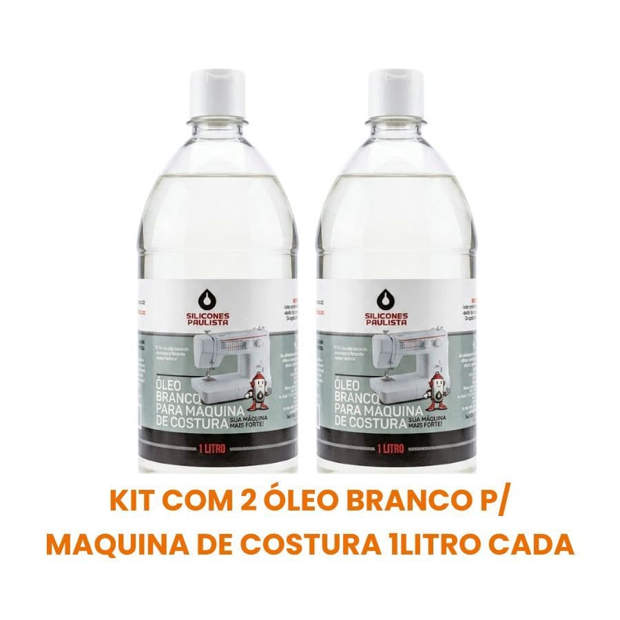 Óleo Branco Para Máquina De Costura Lubrificante 1 Litro - Silicones Paulista (Kit 1 a 3 unidades)