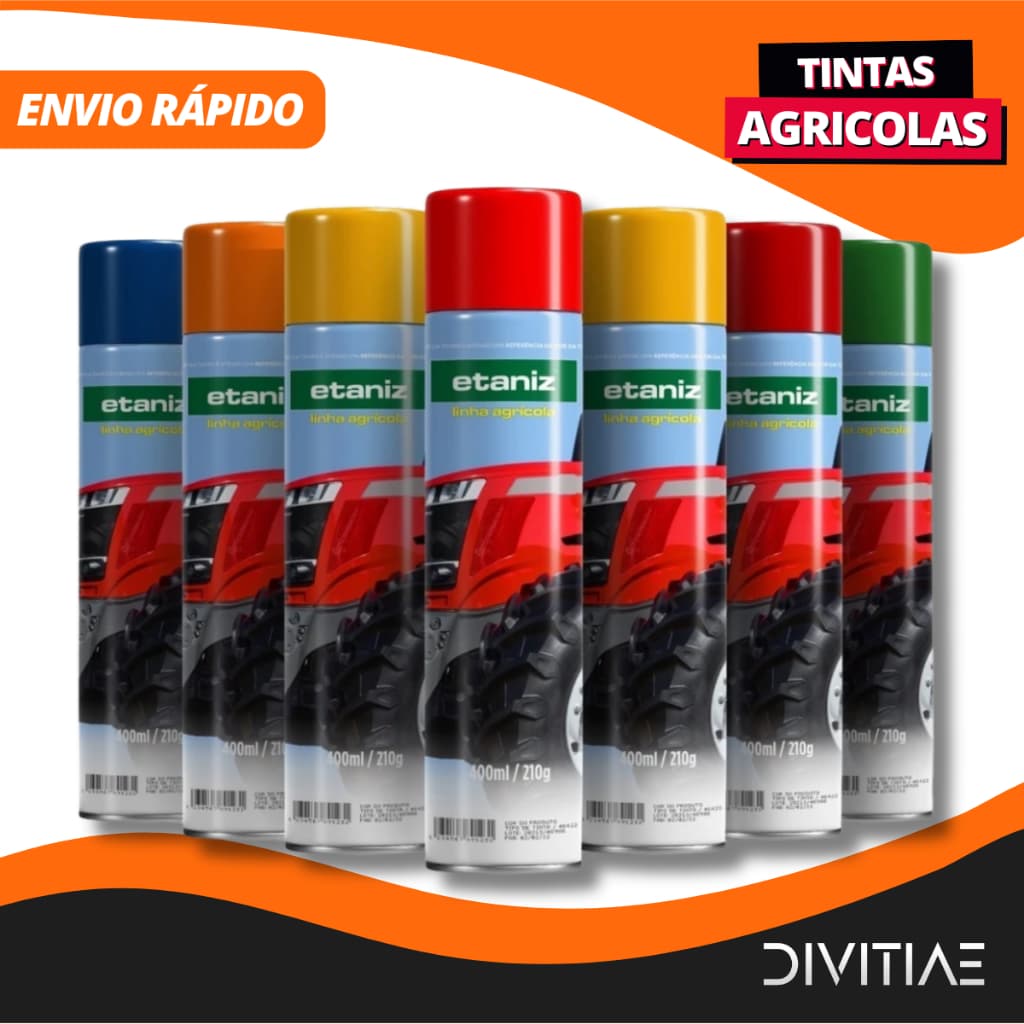 Tinta Spray Agricola todas as cores 400ml Etaniz Ford,Jonh Deere,Caterpillar,Jacto,Massey Fergunson