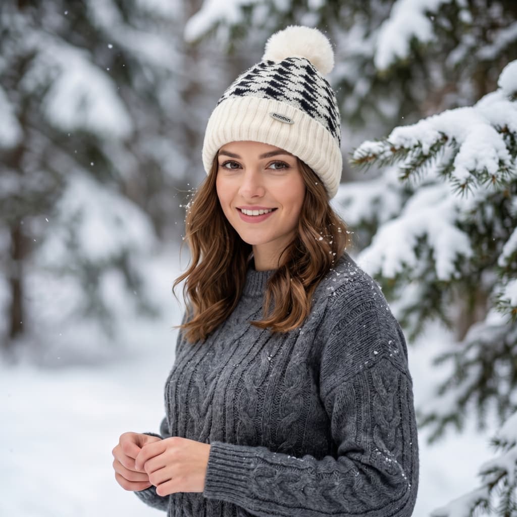 Gorro Touca Feminina adulto Menina Tricotado Quente Inverno Moda Fashion FMZ5243