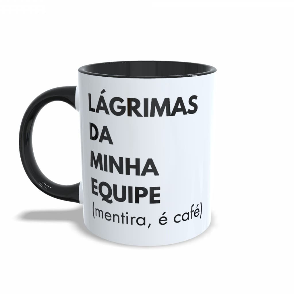Caneca Divertida Meme Lágrimas da Minha Equipe Café Chefe Escritório Cerâmica 325ml
