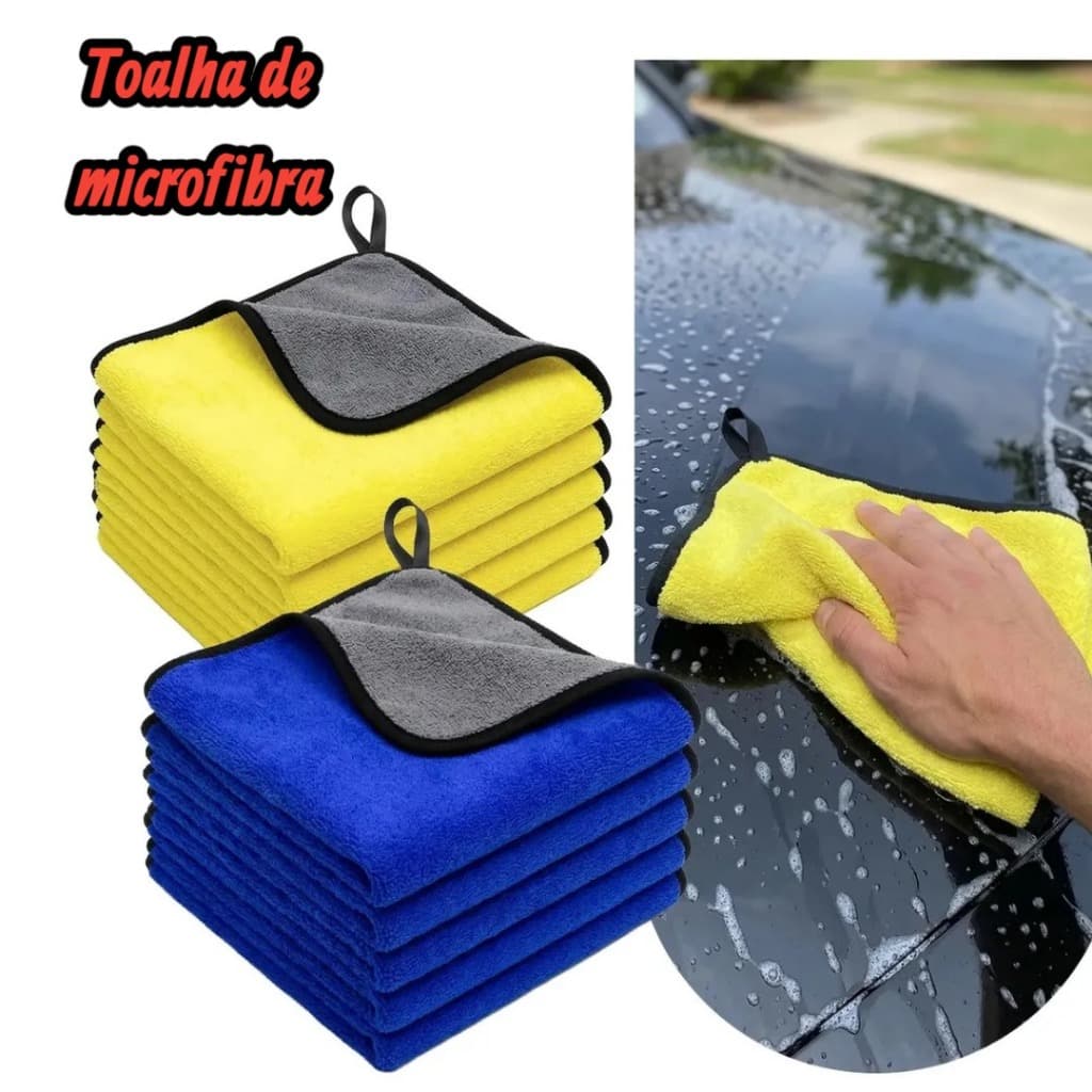 kits de Toalhas microfibra panos Multiuso com Alta Absorção, Limpeza Geral, Flanela automotiva