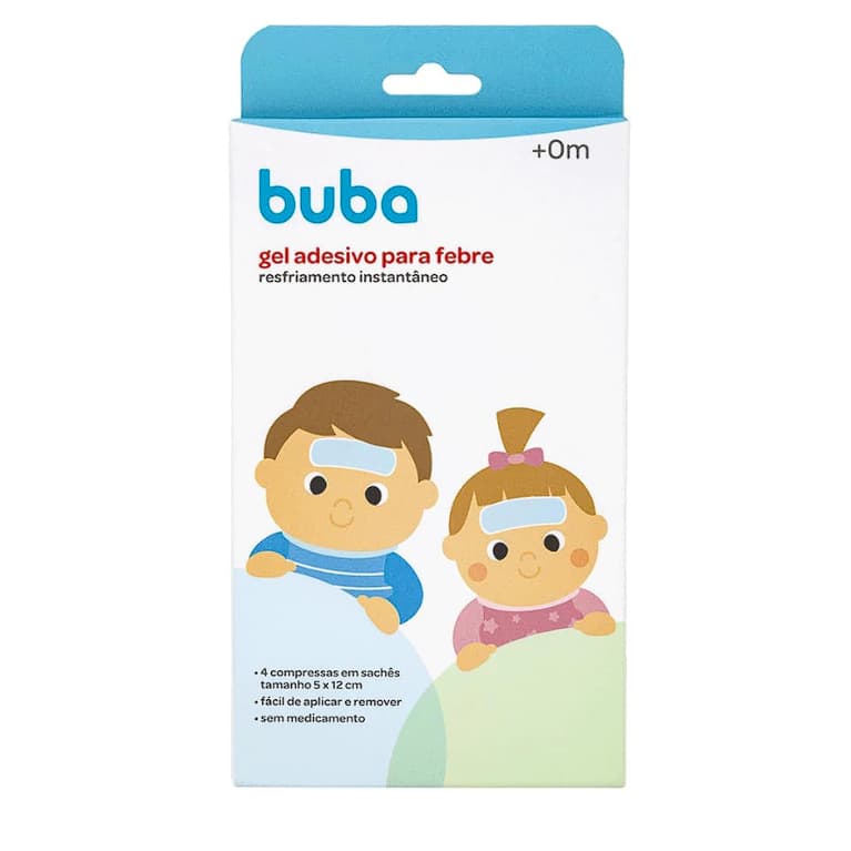 Kit com 4 Compressas em Gel Alívio rápido da febre Buba