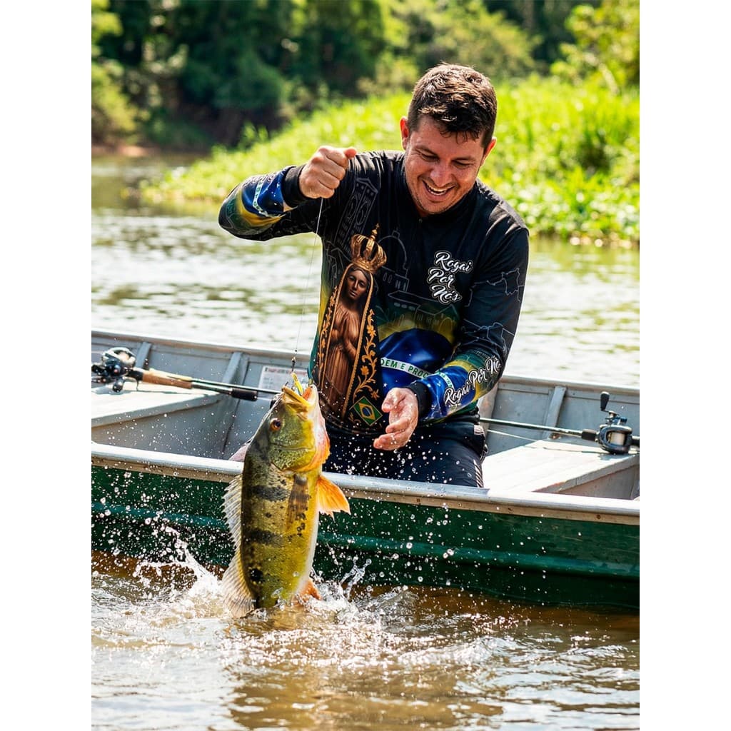 Camisa Com elastano Pesca Padroeira Nossa Senhora Ref 04 - Uv50