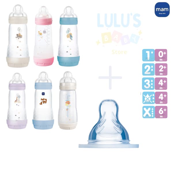 KIT Mamadeira Easy Start 320ml + Bico X MAM ORIGINAL Anticólica Fluxo Super  Rápido  ENVIO  IMEDIATO