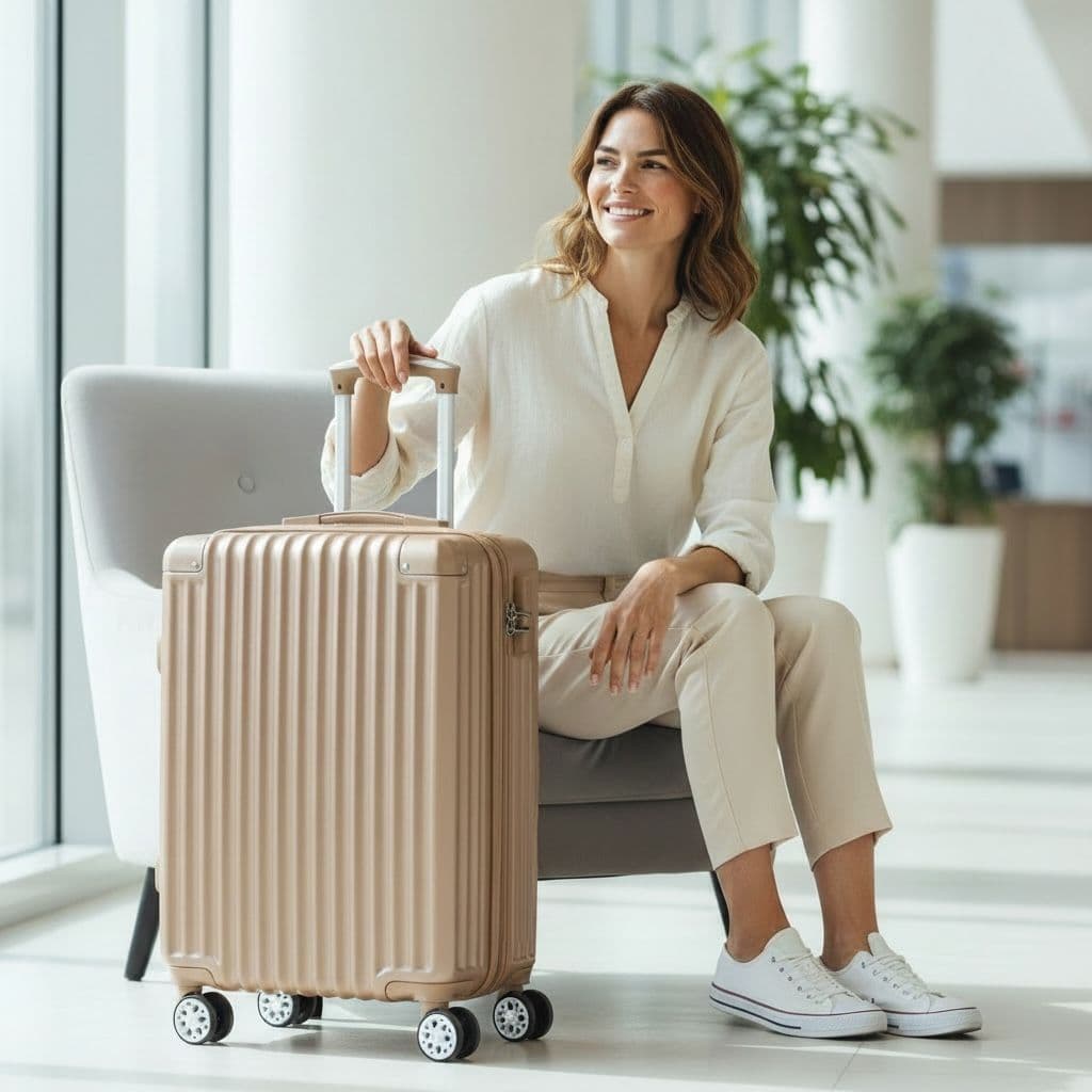Mala de Bordo Viagem Zíper Expansiva Rodas Removíveis Giro 360 Ideal Para Anac Estrutura Abs Rígida