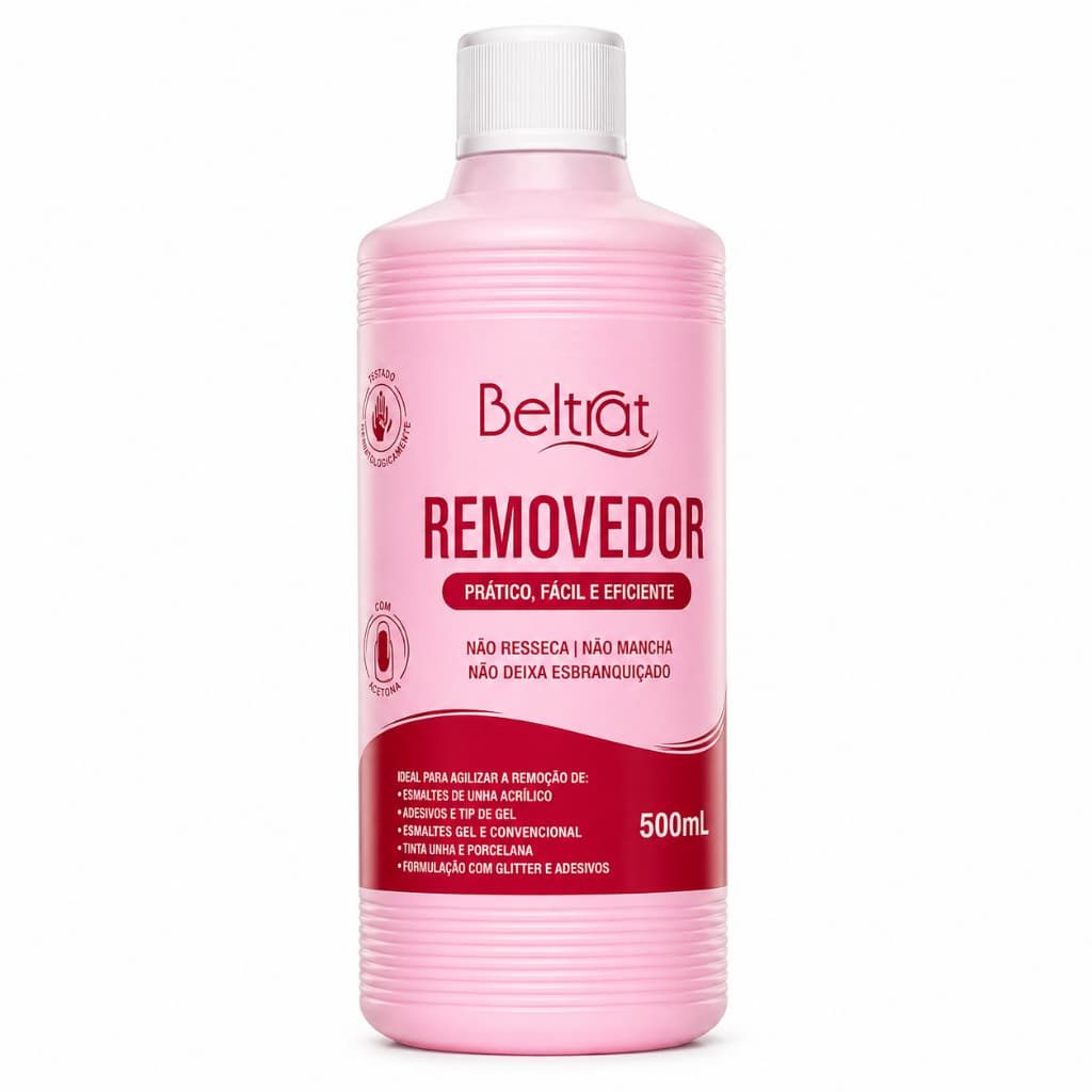 Removedor Beltrat 500ml Unhas Gel Esmalte Remoção Profissional Ação Rápida Alto Rendimento