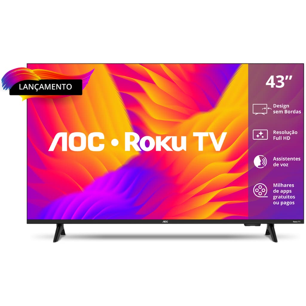 TV AOC 43 Full HD Roku TV WiFi Netflix YouTube - 43S5155/78G