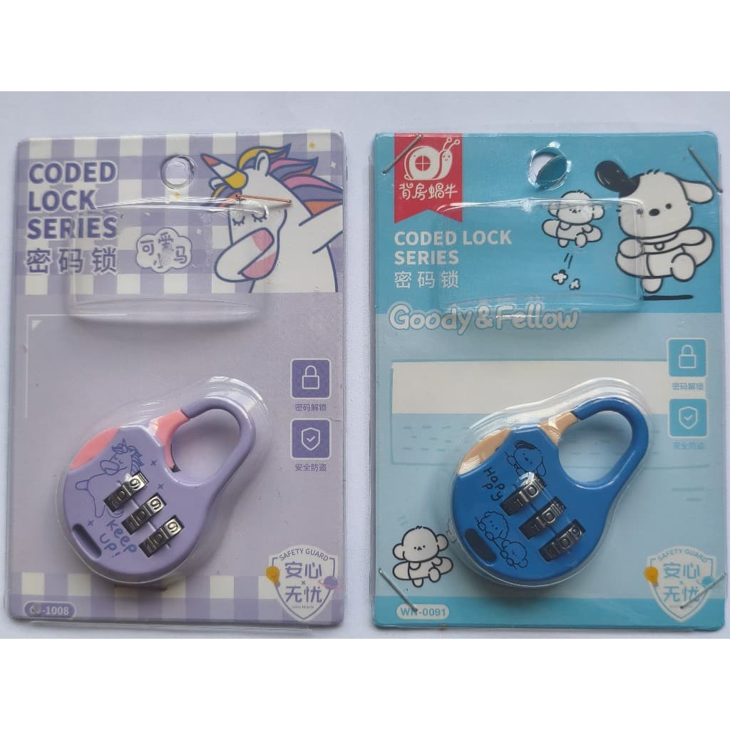Cadeado de Senha 3 Dígitos Fofo e Portátil 🔐 Trava para Mochila, Bolsa e Armário