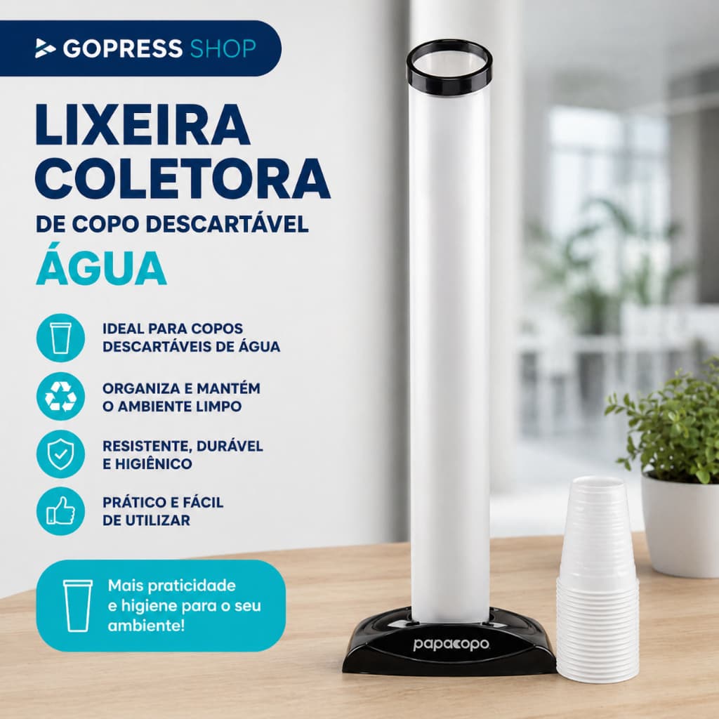 Lixeira Coletora Para Copo De Água Descartável - NOBRE