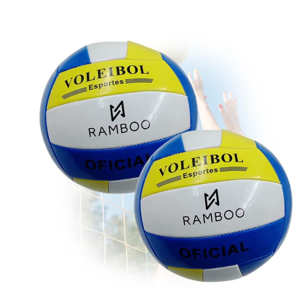 Kit 02 Bolas Volei de Praia Tamanho Oficial Quadra e Areia Ramboo