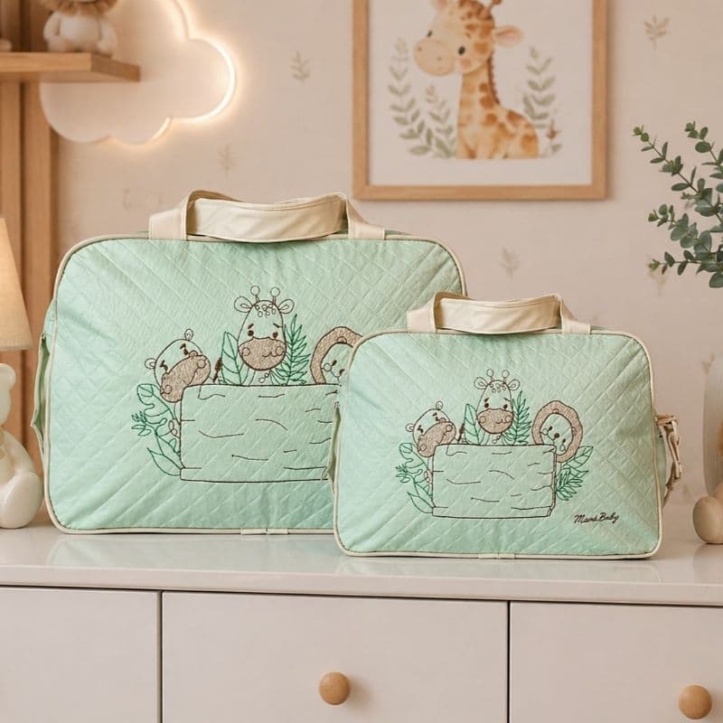 Kit 2 Bolsa Sacola Saída Maternidade Menino Menina Enxoval do Bebê