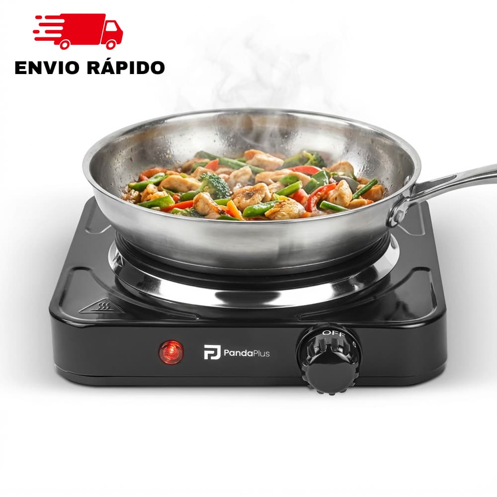 Fogão Elétrico 1 Boca Portátil Fogareiro Cooktop de Mesa Camping Potência 1000W Até 600ºC Automático