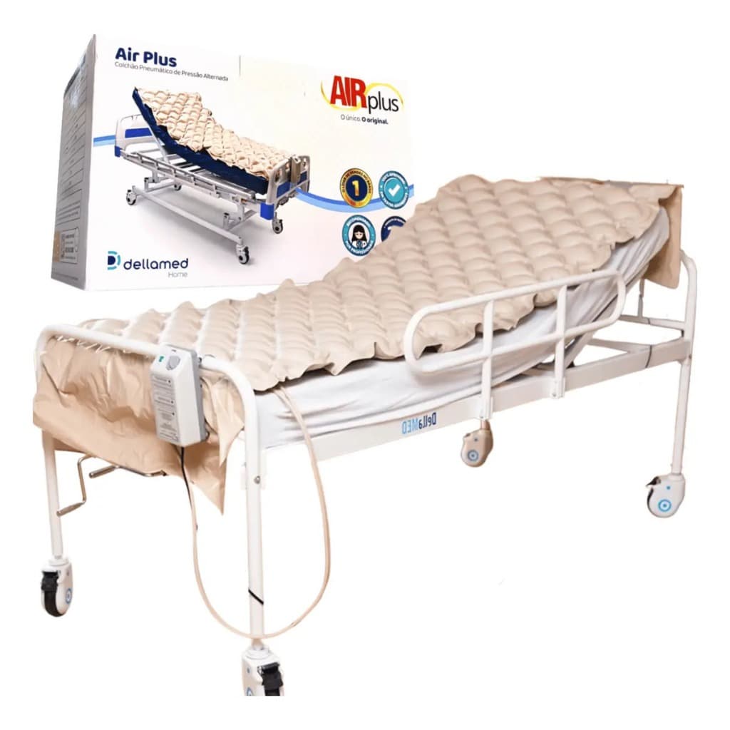 Colchão Pneumático AirPlus Dellamed 127V Anti Escaras Inflável Hospitalar Silencioso com Bomba Alternada