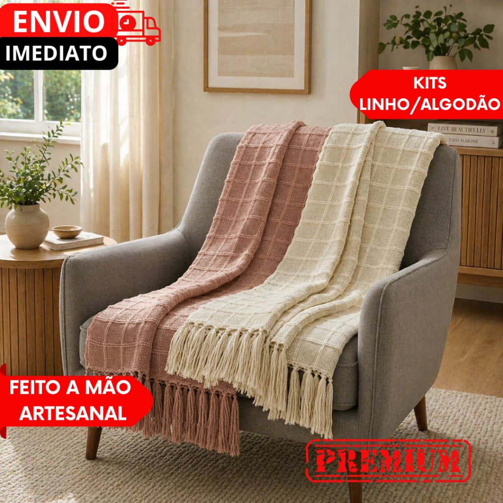 KIT 1/2 UN Manta Gigante XGG Sofá Cama Decorativa Varias Cores Mesclado ESCOLHA A SUA