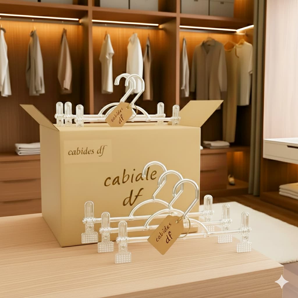 Kit Cabide Com Presilhas acrílico 25 / 50 / 75 Unidades Calça Saia Shorts Adulto Reforçado Atacado