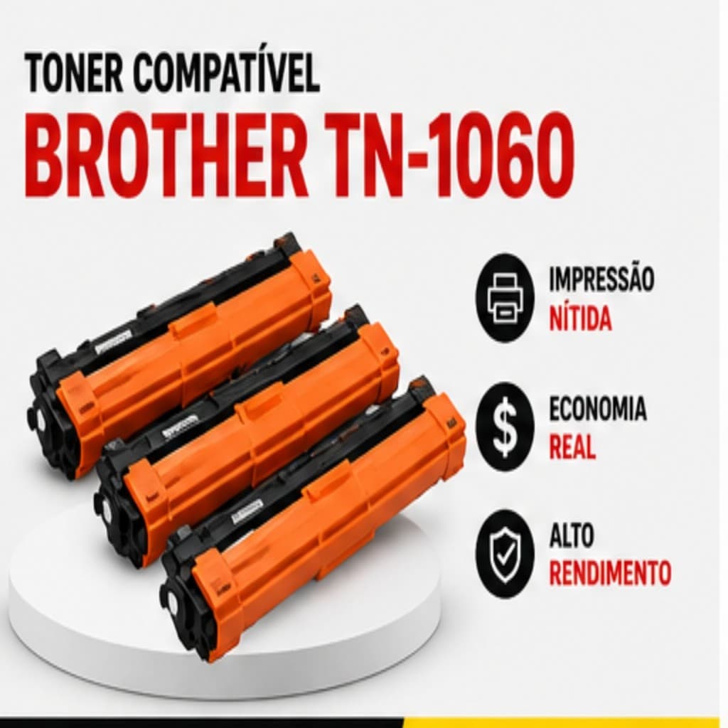 Kit 3 Toner Compativel Para Impressoras Brother TN1060 TN1000 TN1075 Modelos Dcp-1617 Dcp-1602 Hl-1112 Hl-1202 Hl-1212w.