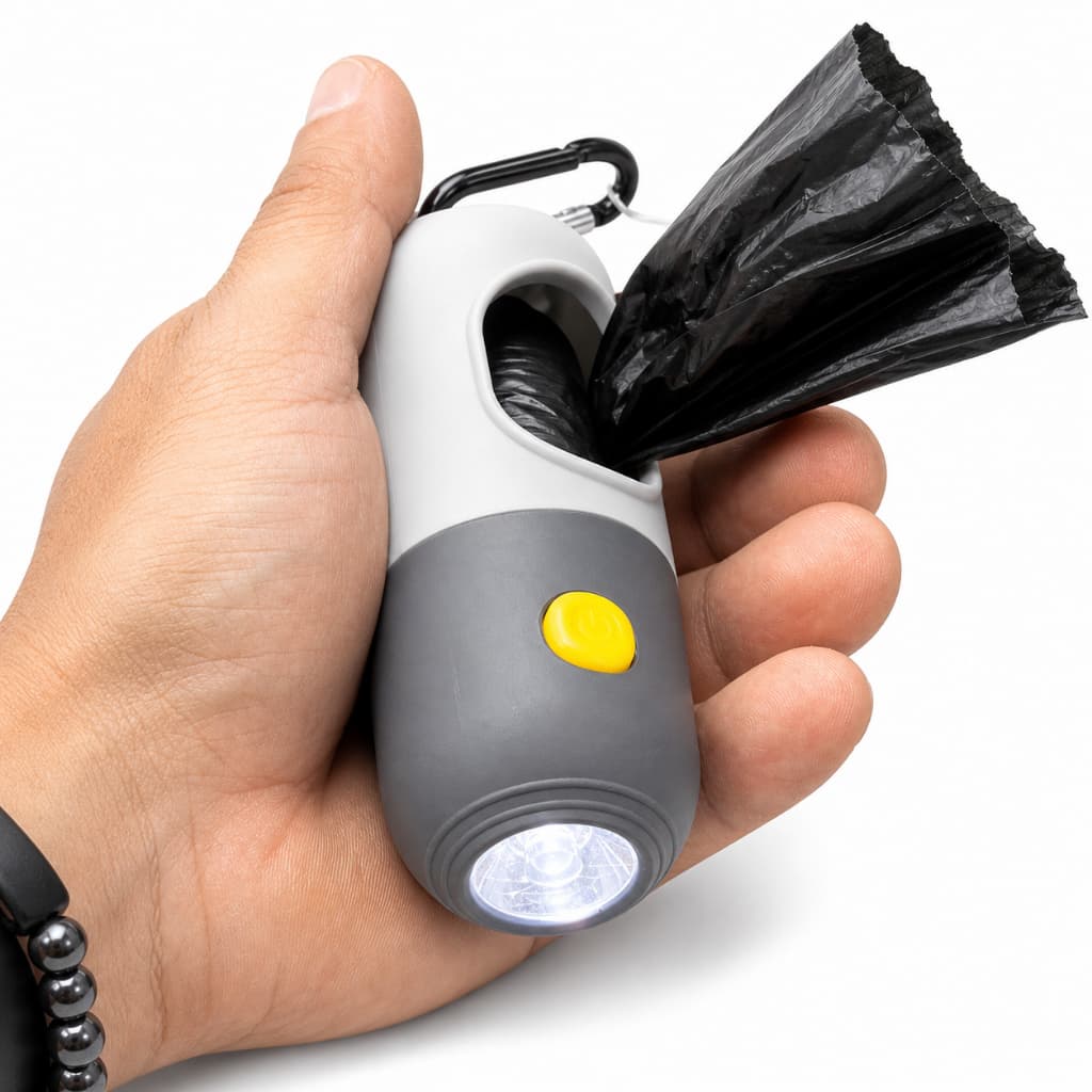 Porta Saquinho para Pet com LED – Dispenser Portátil com Mosquetão