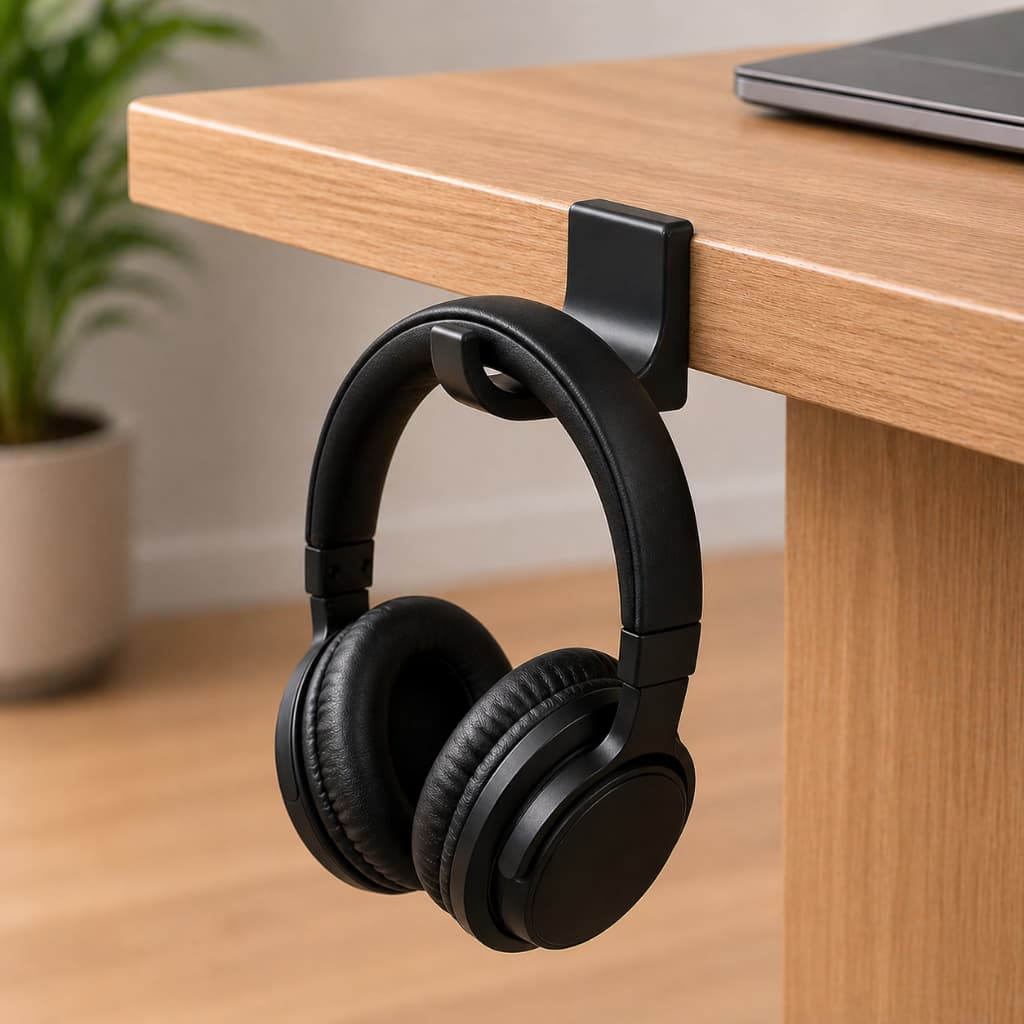 Suporte para Fone Headset Canto de Mesa Facil Instalação Organizador