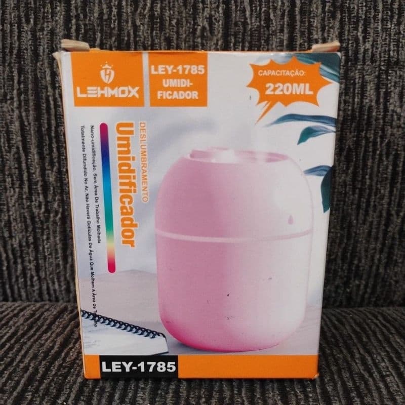 Umidificador de Ar LED Aromatizador Cor Rosa