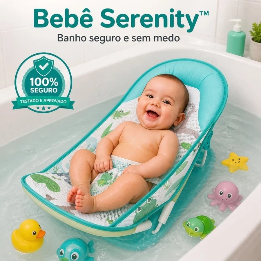 Cadeira Balanço Banho Infantil Seguro Banheira Deluxe Conforto Verde