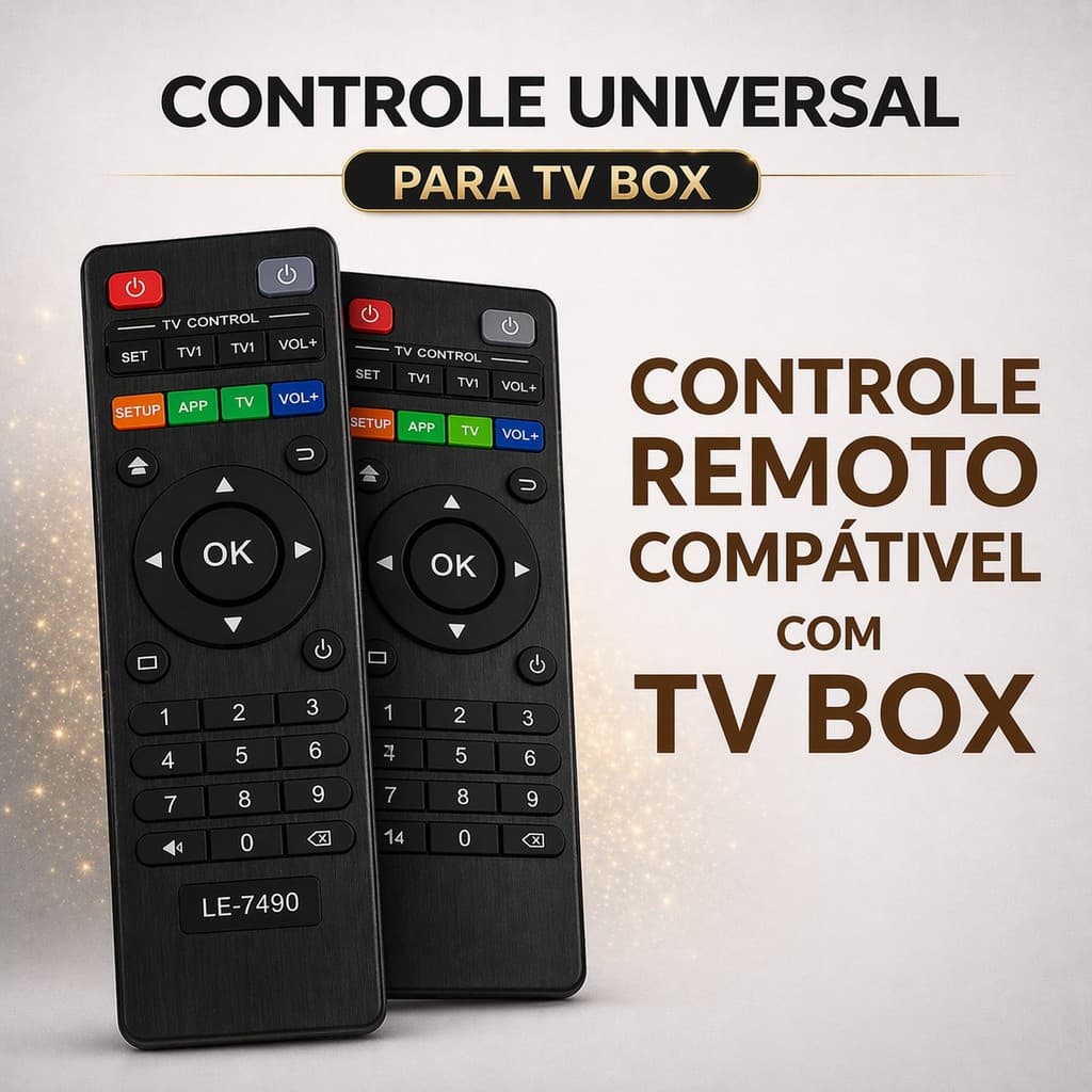 Controle Remoto Universal para TV Box com Alcance Longo Infravermelho