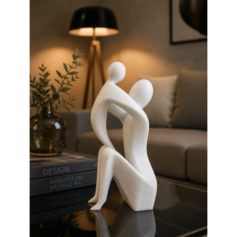 Escultura Mãe E Filho Decorativa Presente Dia Das Mães