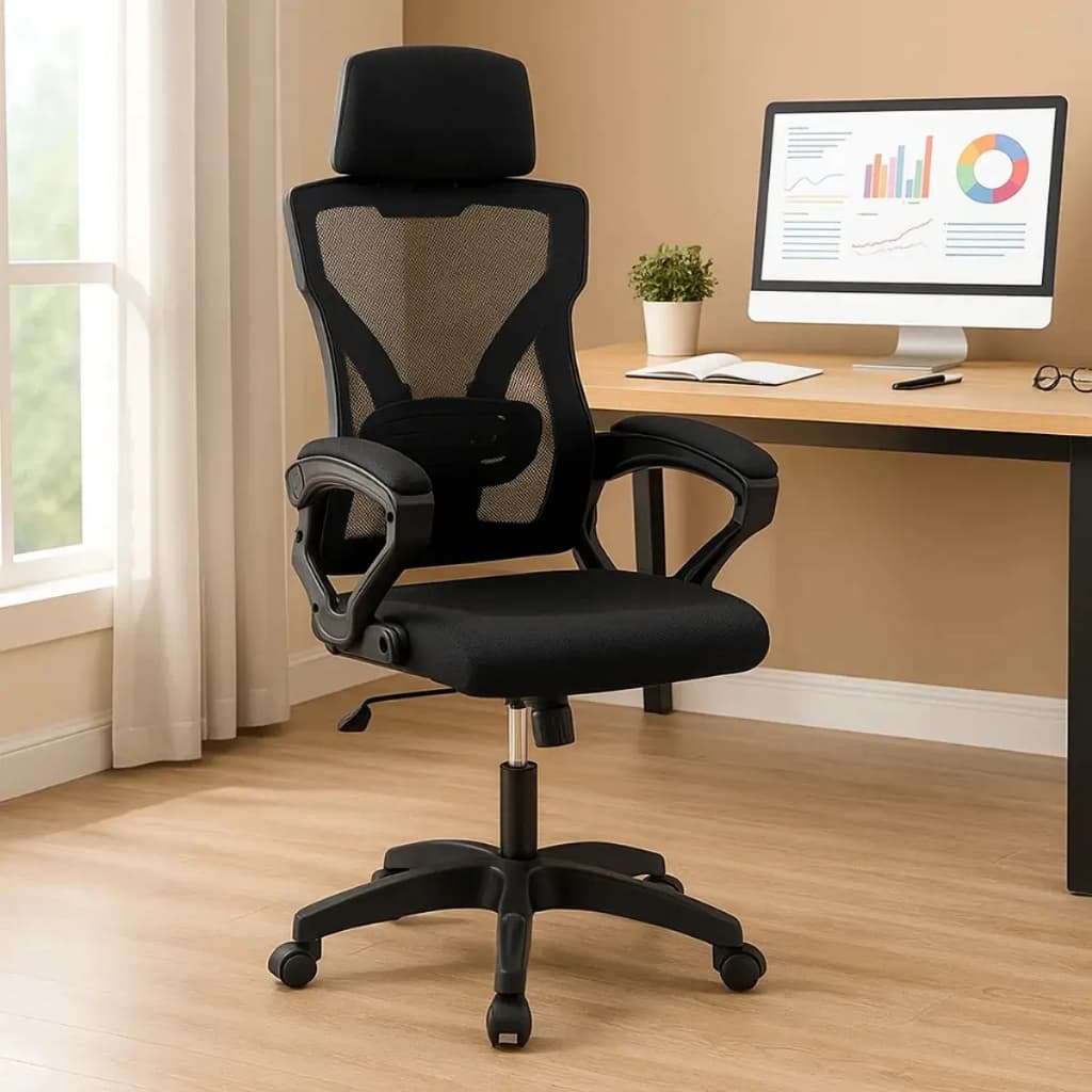 Cadeira Poltrona Giratoria Executivo Gamer Alta Qualidade Ajustavel Preta Ergonomica Conforto Prolongado