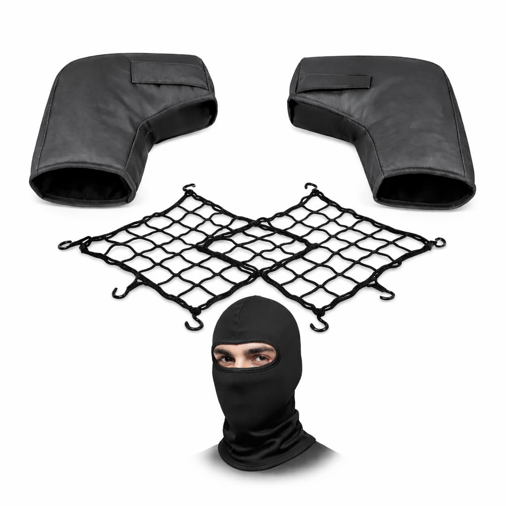 Luva Guidão Moto Térmica Impermeável + 2 Redes e Balaclava