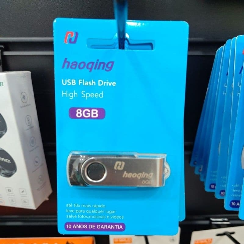 Pendrive Haoqing 8GB USB 2.0 - Prático, Compacto e Resistente (Ideal para Documentos e Músicas)