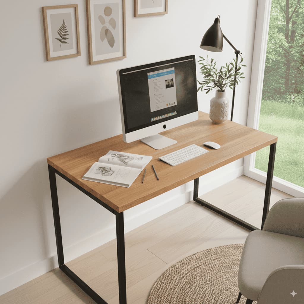 Escrivaninha Industrial Escritorio 120 Mesa Computador Escritorio Home office Loft Cazzi