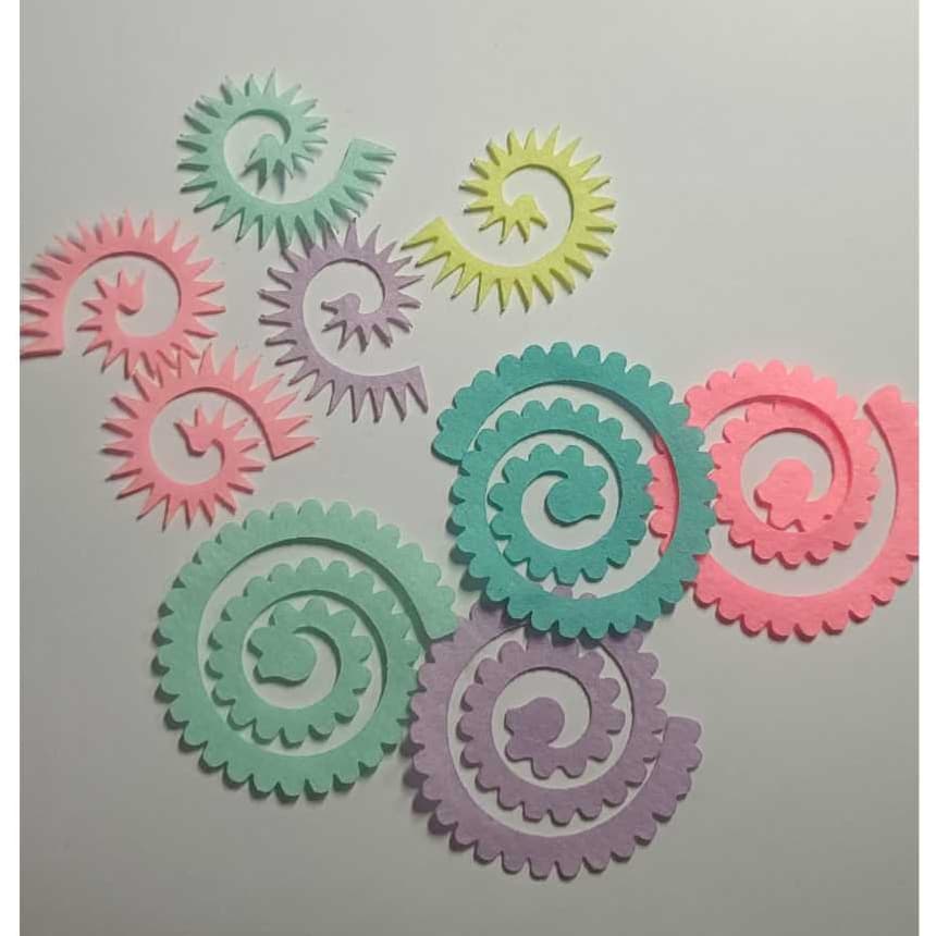Recorte de Feltro para Flor Espira l-9 unidades - Paleta cores candy - 2 Modelos