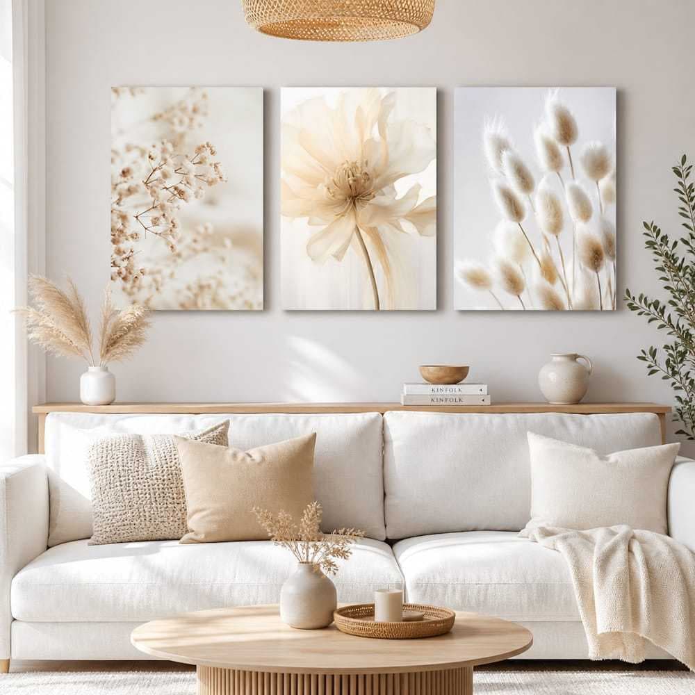 Quadros Decorativos Sala Flores Brancas Floral Natureza Decoração Quarto Mdf 20x30cm