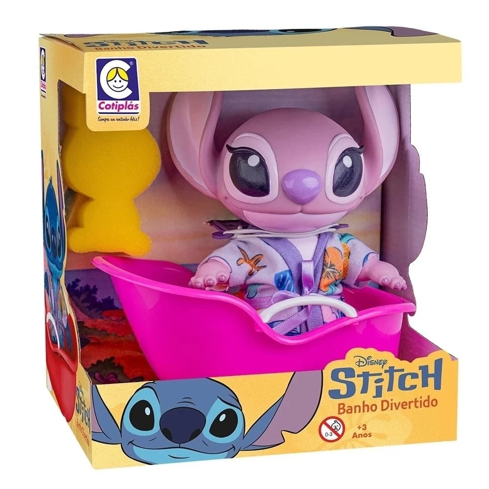 Boneco Angel Stitch Banho Divertido Comidinha - Cotiplas