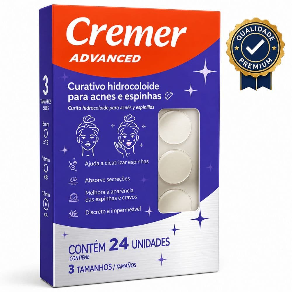 Curativo Hidrocoloide Acnes E Espinhas Advanced 24 Unidades Cremer