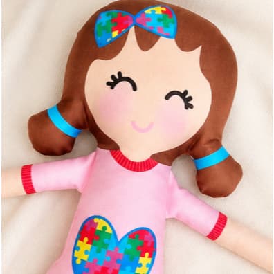 Boneca de Pano Naninha Papelote - Almofada Infantil 45cm Autismo Bailarina Princesa Astronauta Ballet Negra