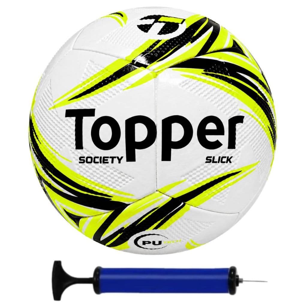 Bola Society Topper Amarela + Bomba De Ar