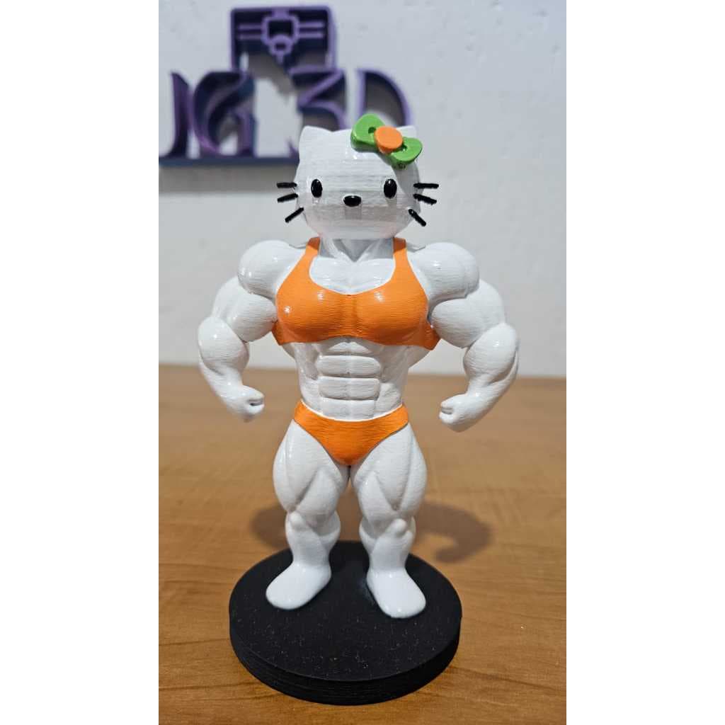 Hello Kitty Bodybuilder feita em impressão 3D