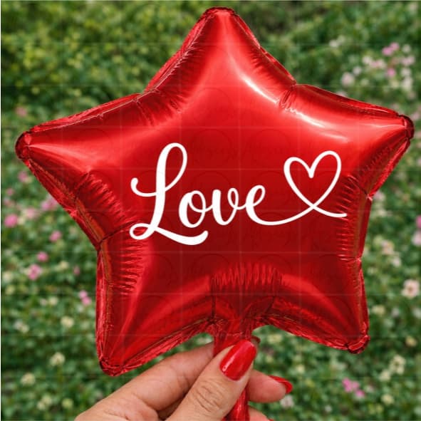 Adesivo Love com Coração em Vinil 10x3,5 cm/Dia dos Namorados