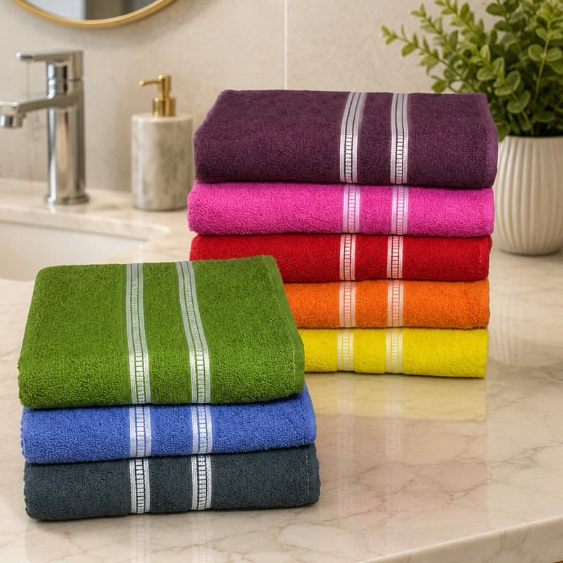 KIT 10 ou 5 Toalhas de Banho Popular Madrid 100% Algodão Secagem Rápida Ótima Qualidade - Cores Sortidas