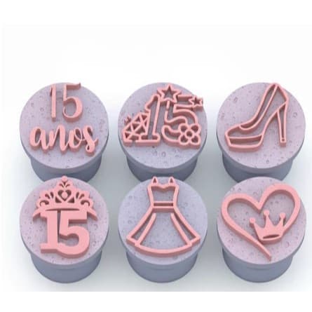 Kit 6 Carimbo Marcador Brigadeiro/Doces 15 Anos