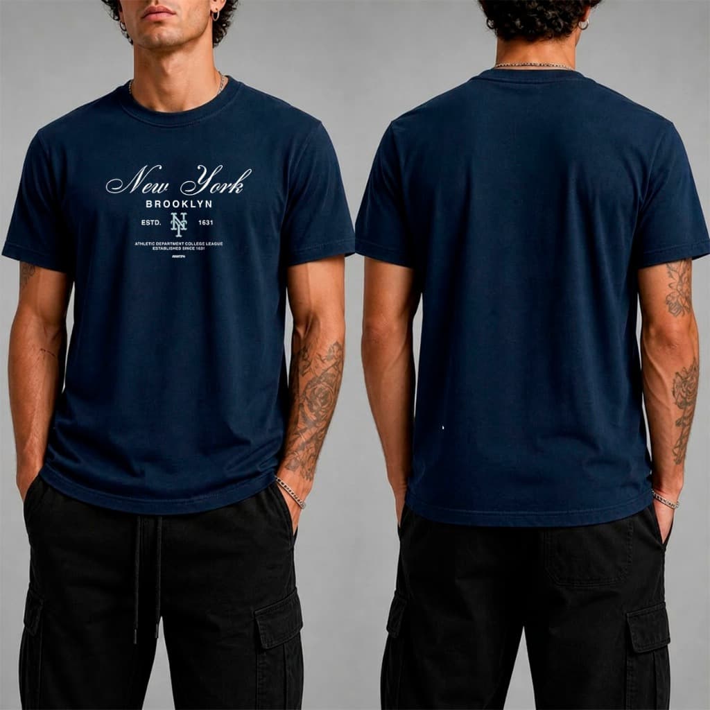 Camiseta Masculina New York Brooklyn Malha Penteada Premium Algodão 100% 30.1 Casual Urbana Style