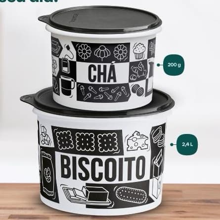 KIT CHA E BISCOITO TUPPERWARE (2 ITENS)