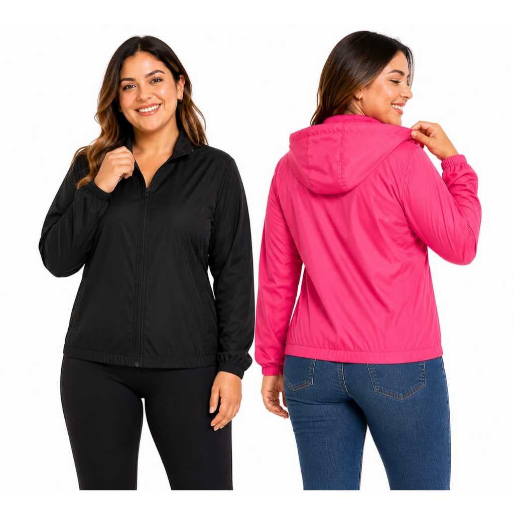 Kgente Corta Vento Feminino Basico Fit Moda Pluz Size Meia Estação